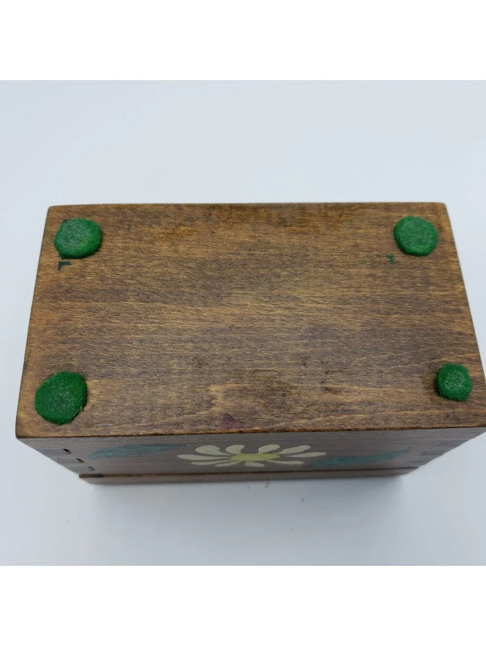 Vintage NOS Hallmark Playing Cards Roses in Wood Hand Painted Box Holder